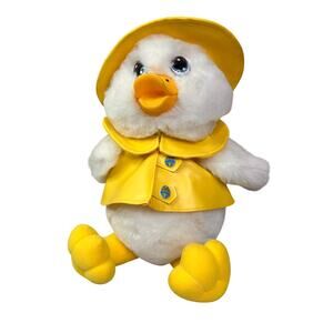 VTG Easter Main Joy Limited Plush 14" Chick Duck Vinyl Raincoat Hat Rubber Bill